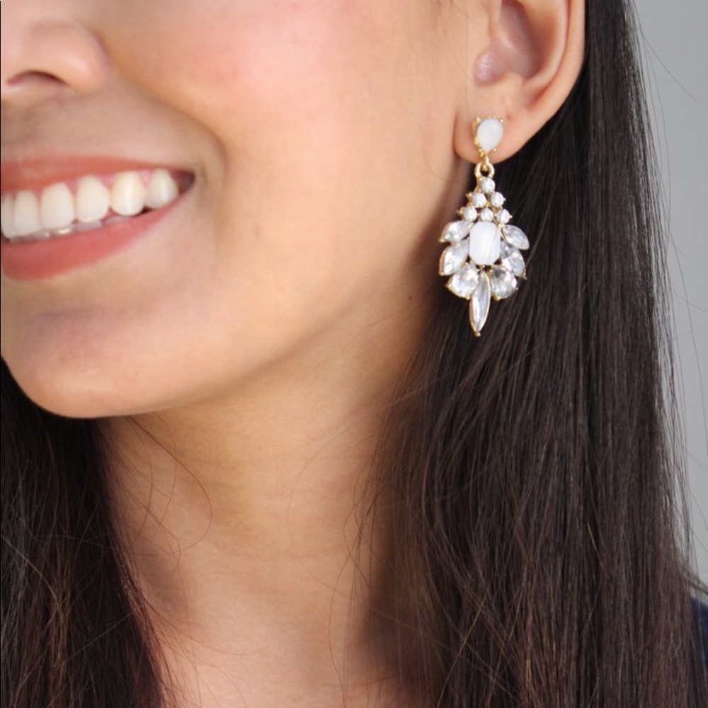 SALE 👀 Crystal Studded Statement Drop Earrings - Picture 7 of 7